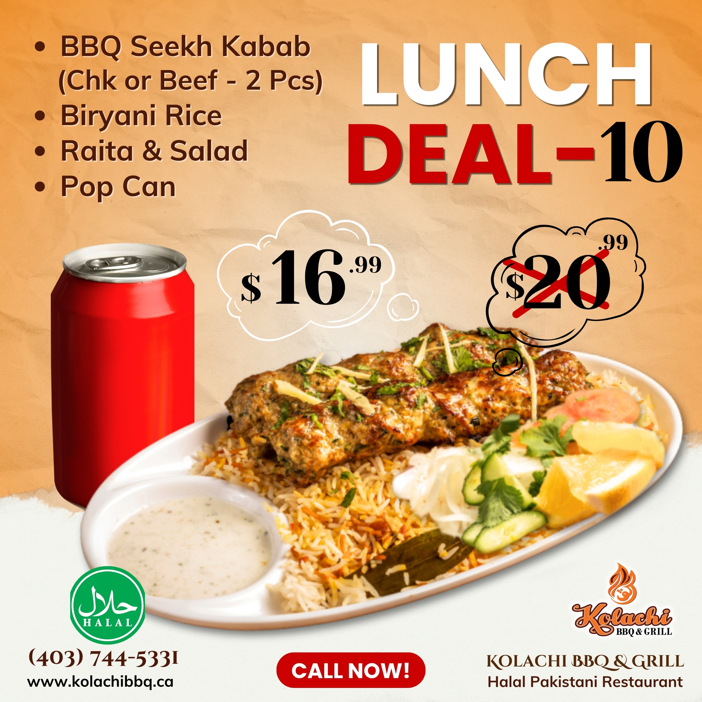Kolachi BBQ & Grill Calgary Halal - Lunch Deal
