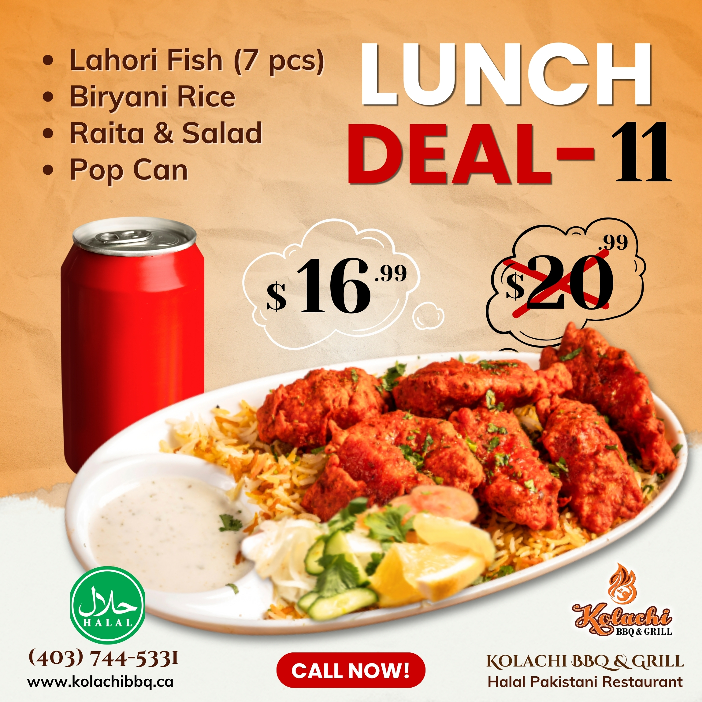 Kolachi BBQ & Grill Calgary Halal - Lunch Deal