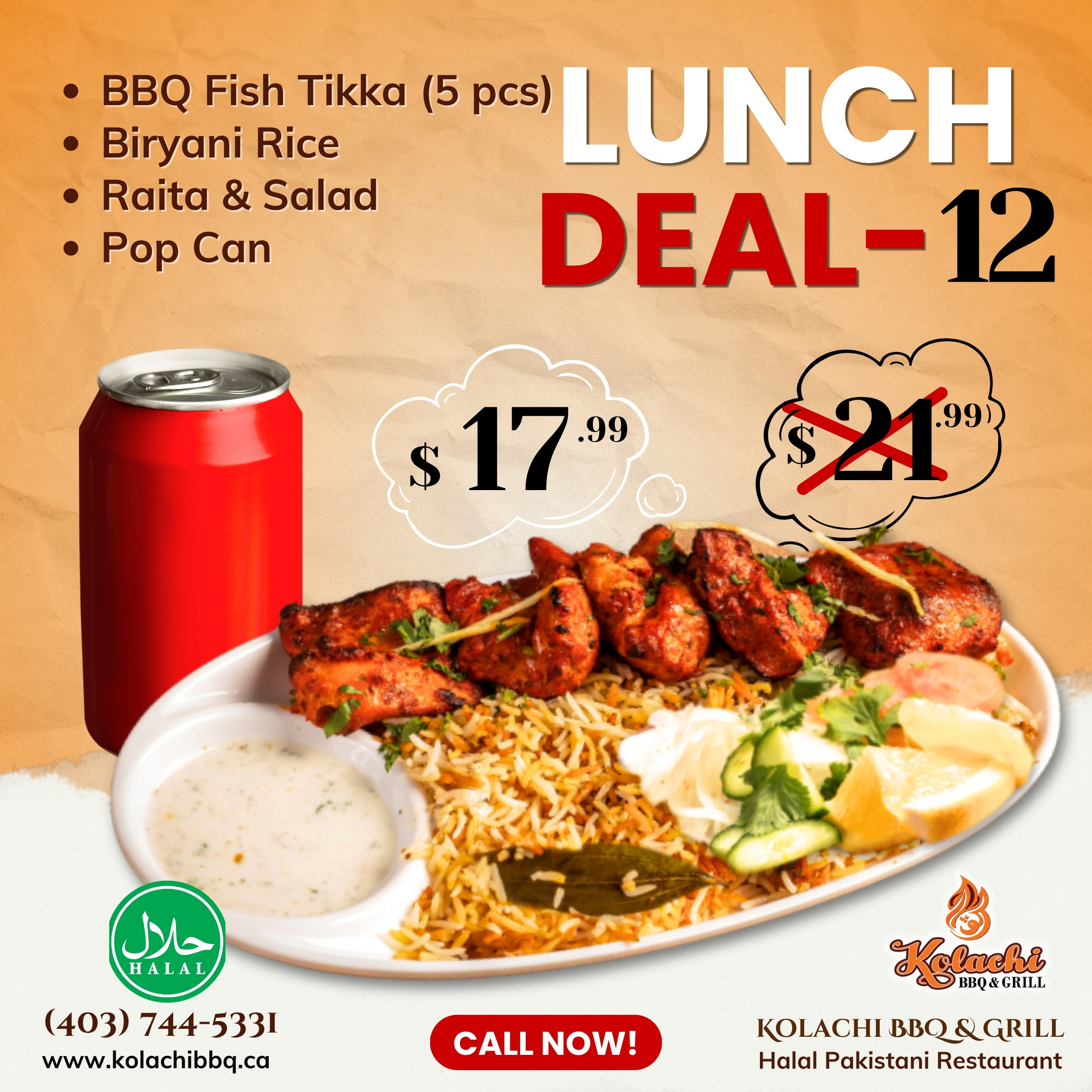 Kolachi BBQ & Grill Calgary Halal - Lunch Deal
