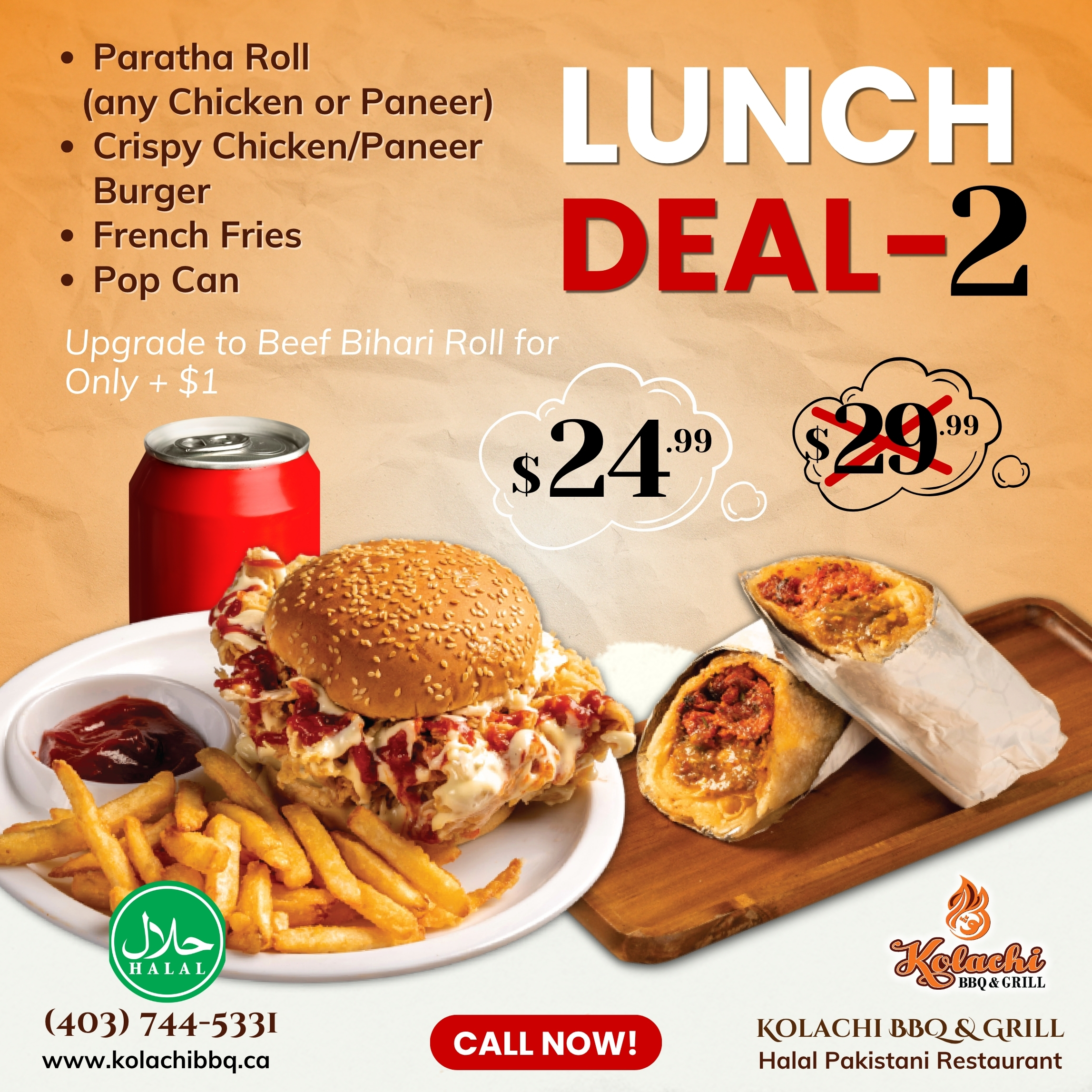 Kolachi BBQ & Grill Calgary Halal - Lunch Deal