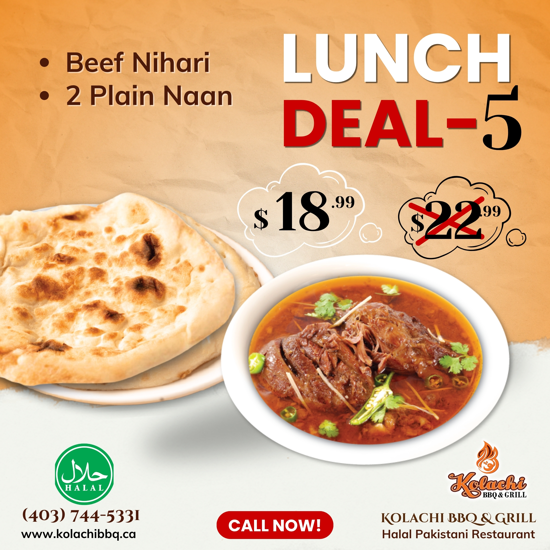 Kolachi BBQ & Grill Calgary Halal - Lunch Deal