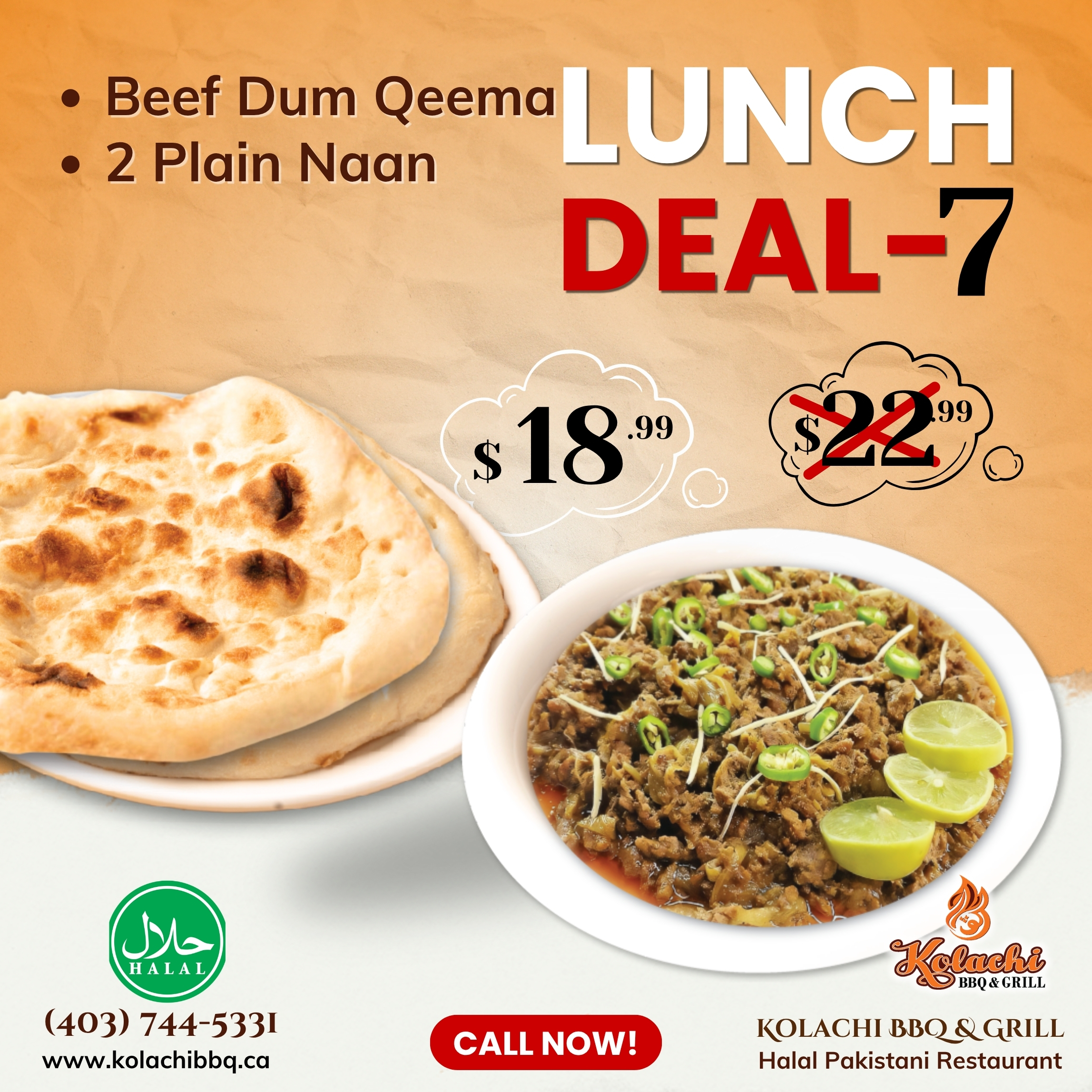 Kolachi BBQ & Grill Calgary Halal - Lunch Deal